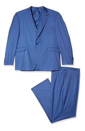 STACY ADAMS Men's Tall Size 3 Pc. Modern Fit Suit, Blue, 48L