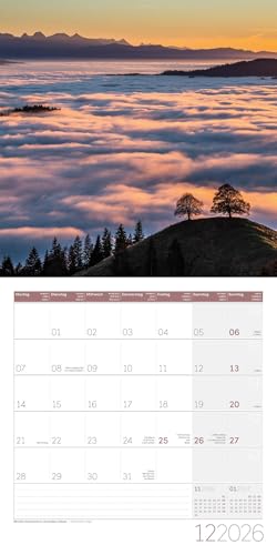 Magie des Lichts Broschürenkalender 2026 - 30x30 - Art12 | Geschmackvoller Landschaftskalender im schlanken Hochformat (aufgeklappt 30x60 cm) | Notiz