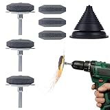芝刈り機ブレードシャープナーキット、ユニバーサルメタルベース芝刈り機ブレードシャープナー、シャープニングストーン交換&パワー/ハンドドリル用バランサーガーデンツール3個