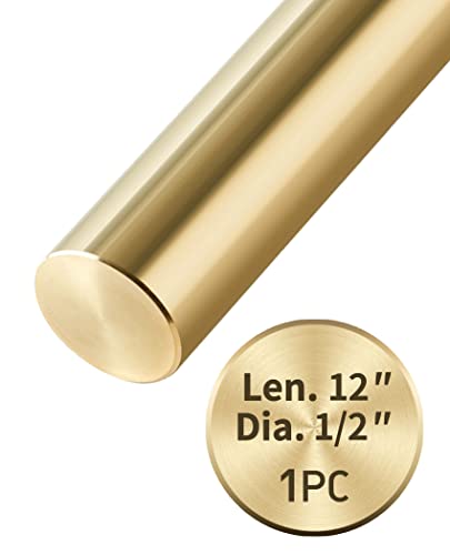 Coolneon Brass Rods 1/2 X 12",1Pc,Knife Handle Material,Knife Handle Pins,Brass Round Stock,Knife Pins,Brass Pins For Knife Handles Scales,For Hardware,Novelty,Diy,Hobby,Model Car Plane Boat Ship. #TOP28