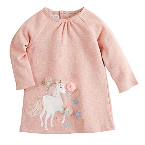 Mud Pie Kids Girls Magical Unicorn Pink Shimmer Ragland Cotton Dress 5T