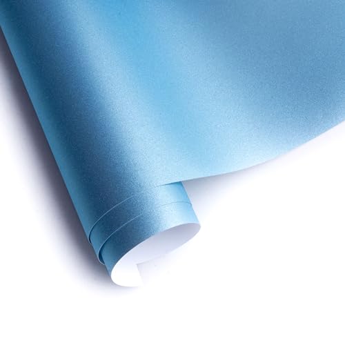 Image of Itsy Bitsy Adhesive Vinyl Light Blue Shimmer, 12inchx2ft Roll|for Home Kitchen Countertop, Cabinet Furniture, Oil Proof, Table Top, Wall,Car Wrap Sheet,Wallpaper,Waterproof Vehicle Sticker