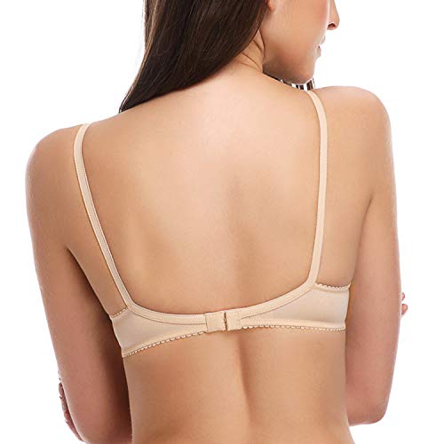 Image of Wingslove Women's Sexy 1 /2 Cup Lace Bra Balconette Mesh Underwired Demi Shelf Bra Unlined See Through Bralette