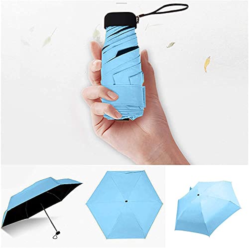 Gymqian Creative Ultra-Light 50 Pli Clai Pore de Poche de Poche de Poision Embrilla Ultra La Lumière Embrilla-Umbrellairation Du Sun Embrochre Mini Umi,Bleu Cover