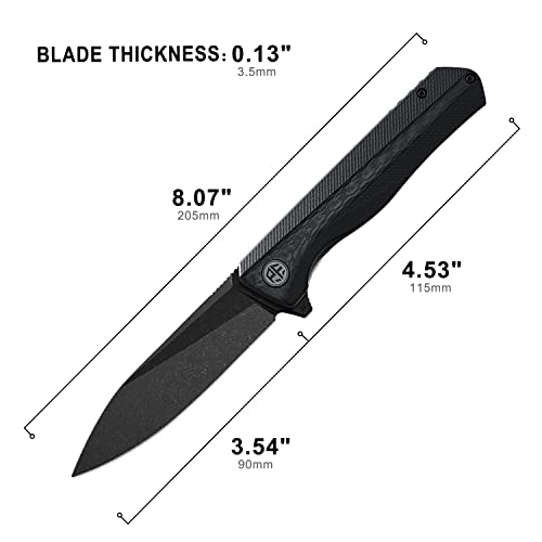 Image of Petrified fish PF818 3.54 inch D2 Steel Stonewashed Blade Pocket Folding Knife