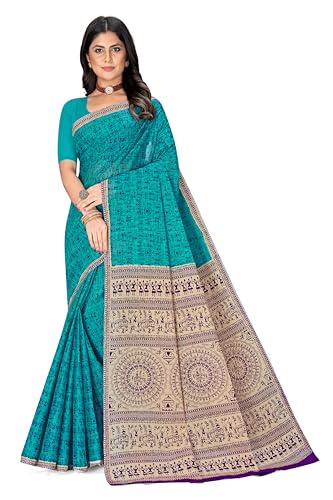 Image of TAMAIRA FASHION Mulmul Pure Cotton Saree For Woman Warli Printed |Office Wear Daily Wear Sarees For Women Without Blouse Piece(Available in 16 Colours)