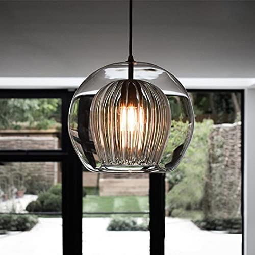 Lámpara colgante moderna de cristal E27 regulable para isla de cocina 5