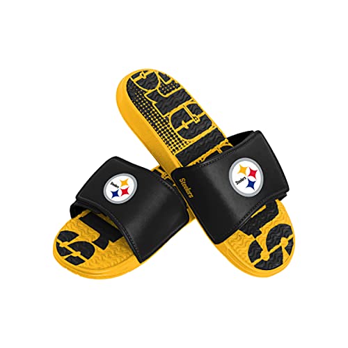 FOCO Mens Nfl Team Logo Athletic Gel Slides SANDAL, Gradient Wordmark, 7-8 US