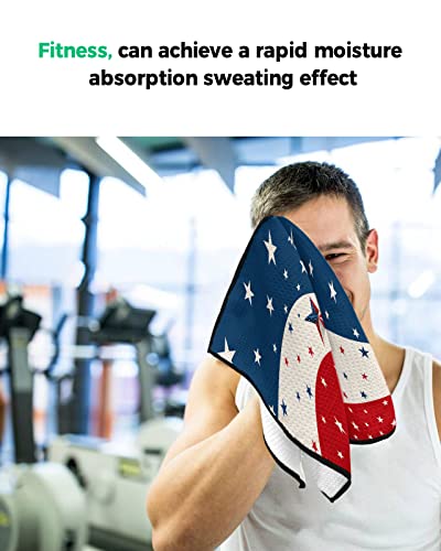 Red Blue Stripes Golf Towel,Funny Golf Towel For Golf Bags Disc With Clip,Personalized Microfiber Waffle Golf Club Towel Accessories Gift For Men/Women/Dad/Mom/Grandpa Independence Day Patriotic Star #TOP7