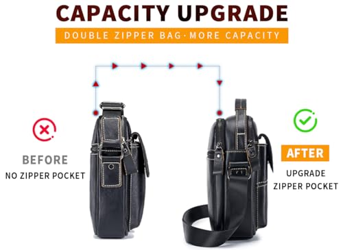 Image of Leather Shoulder Bag for Men Small Mens Crossbody Bag Purses Handbags | Small