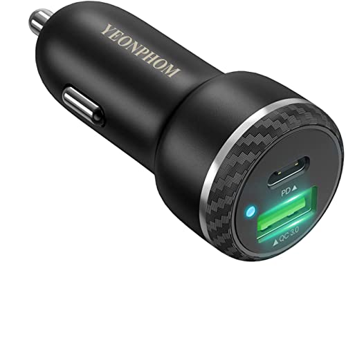 43W 2|[g J[`[W[ YEONPHOM USB C VK[\PbgyPD25W&QC3.0/S/y/X}[g/LEDCgzType C ԍڏ[d [\Pbg 12V/24V  [d