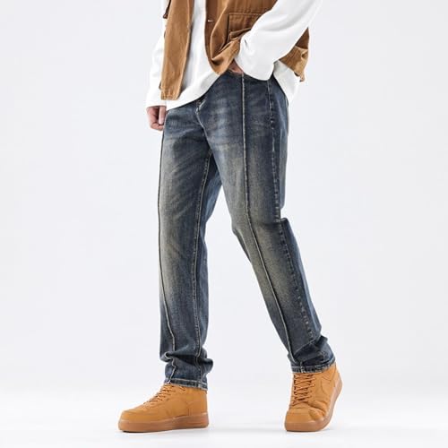 Jeans Pants Trousers Denim Spring and Autumn Harun Men's Retro Blue Elastic Loose Cone Casual Long3