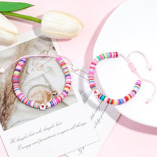 Image of YUZHEJIE First Day of Kindergarten Pre-K Bracelet Mother Daughter Matching Bracelets Back to School Natural Stone Bracelets for Women Girls Teen Jewelry Gifts (Colorful-Pre-K), 6.5