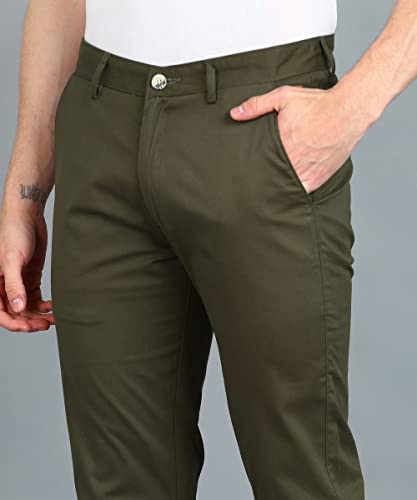 Image of Urbano Fashion Men's Cotton Light Weight Non-Stretch Slim Fit Casual Trousers