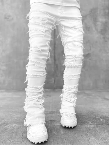 Slim Fit Jeans for Men Skinny Jeans Stretchy Distressed Ripped Stacked Jeans Fashion Designer Urban Denim Jeans Pants3