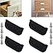 CTRICALVER 4 pièces poignées invisibles | Poignées de porte de tiroir armoire de cuisine boutons 75mm | tirette avec vis | Poignée de tiroir de quincaillerie d'armoire de cuisine horizontale （Noir）