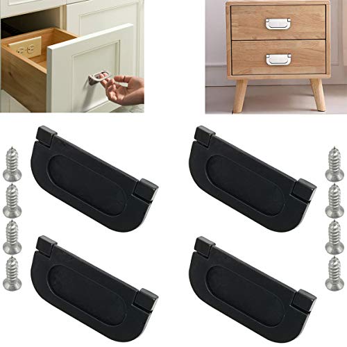 CTRICALVER Tirador de puerta para cajón de gabinete 4 * 75mm | Mango de tornillo | Manija del cajón del hardware del gabinete de cocina (negro)