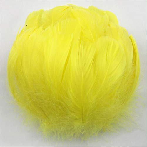 EJY 100Pieces/Pack Colorful Goose Natural Feathers for DIY Making Handmade Arts and Crafts Supplies,Yellow