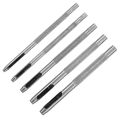 STOBOK 5Pcs Durable Leather Craft Tools Set Puncher for Belt Handbags Canvas Milling with Sharp Blades for Leather Projects