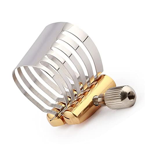 Saxophone Parts Alto Saxophone Ligature Mouthpiece Ligature Clip Fastener Stainless Steel Adjustable Clamp with Storage Box