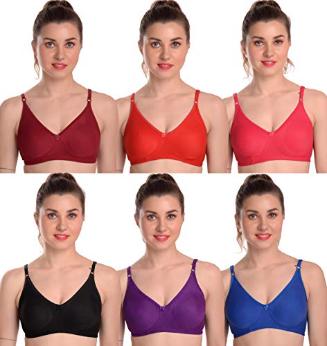 Image of MiEstilo Women's Cotton Blend Non-Padded Wirefree T-Shirt Bra Combo