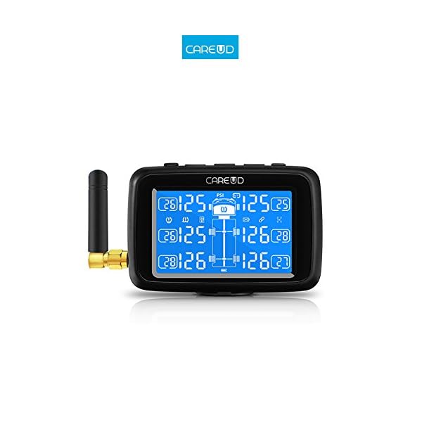 U901T Tire Pressure Monitoring System for Trucks with 6pcs External Sensors Real Time Monitoring Pressure and Temperature Vehicle Battery Testing Large LCD Display - Image 3