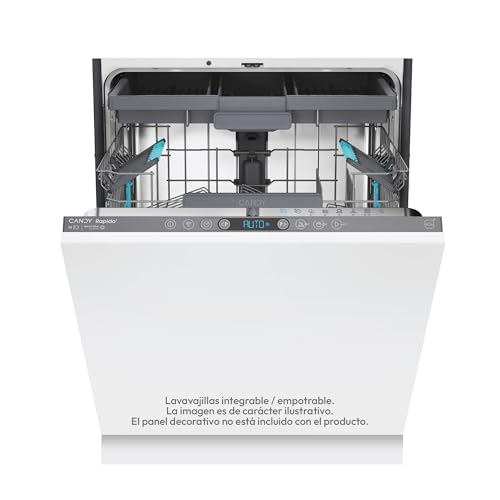 Candy Rapidò CI 5C6F1A Lavavajillas 60 CM, 15 Servicios, Digital, Wi-Fi, 8 Programas, Tercera Bandeja, Inicio Diferido 1-23H, Indicador de Sal, Indicador Fin de Ciclo, 46DB, Blanco
