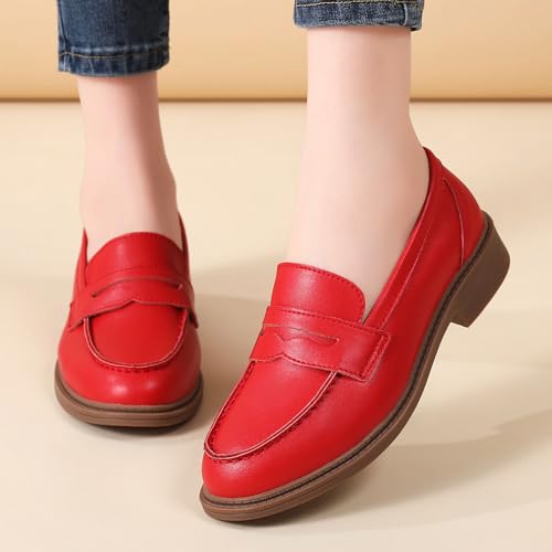 Image of Penny Loafers for Women Non Slip Work Shoes for Women's Loafers & Slip-Ons Ladies Business Casual Shoes Driving Flats