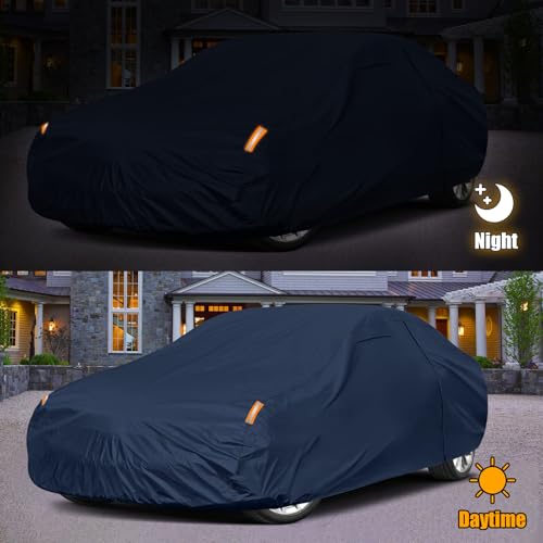 Waterproof Premium Car Covers Replace for 2006-2026 BMW 3 Series, Heavy Duty Polyester with Cotton Liner All Weather Car Cover with Zipper Door, Windproof Bands for Snow Rain Dust Protection - Image 5