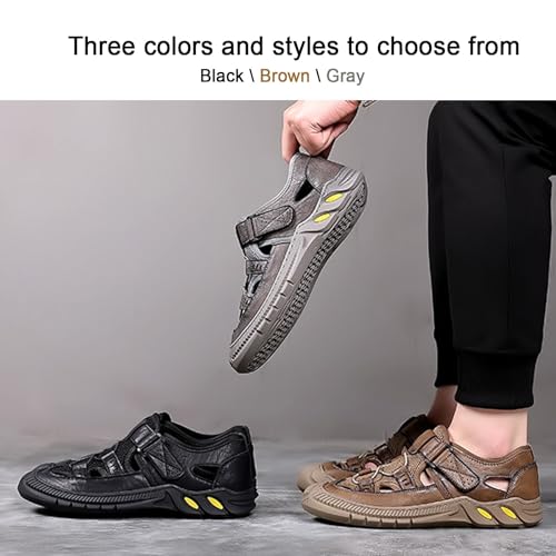 Men's Mesh Sport Sandals Breathable Adjustable, Closed Toe Fisherman Sandals Outdoor Casual Shoes for Everyday Comfort and Durability3