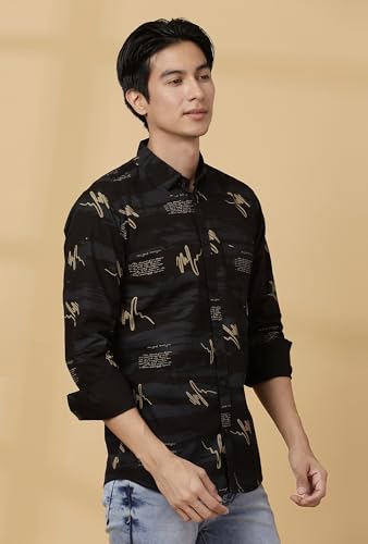 Image of Majestic Man Men's Cotton Slim Fit Printed Casual Shirt