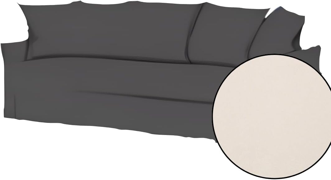 Soferia Replacement Compatible Cover for Holmsund 3-Seat Sofa-Bed, Fabric Eco Leather Light Beige