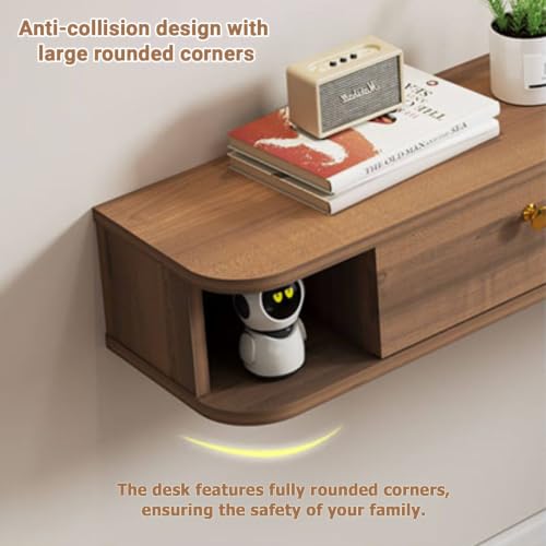 Mueble ahorra espacio de pared con cajón para ocultar cables de pc 7