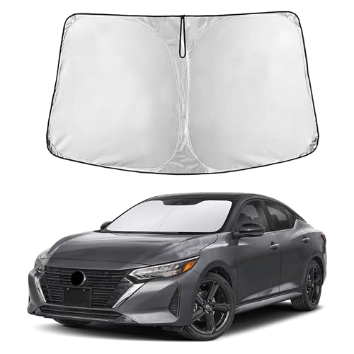 Image of EcoNour Windshield Sun Shade Compatible for Nissan Sentra 2020-2024 2025 2026 | Sedan Front Window Sunshade | Foldable Sun Visor Cover | UV Protection & Heat Reduction