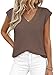 PRETTYGARDEN Women's 2026 Lightweight Sweaters Vest Spring Trendy Cap Sleeve V Neck Knit Tank Tops Summer Going Out Outfits (Brown,Large)