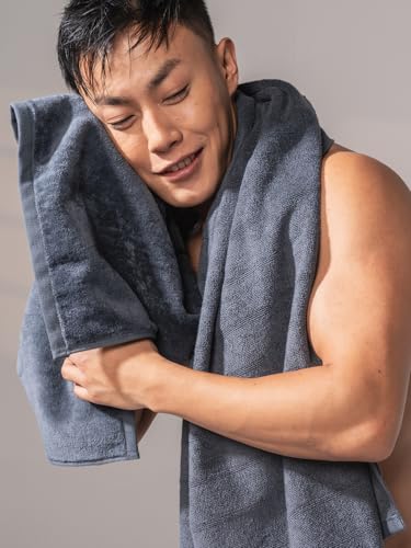 Image of DAMENSCH 100% Cotton Towels, Super Soft Towels Set, Ultra Absorbent Towel for Women, Quick Dry Face Towel for Men, Long Lasting Colours Bath, Hand and Face Towels-Twilight Grey, Nightfall Blue