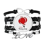 DIYthinker Chino Tradicional Farol Rojo Patron Pulsera de Amor Adorno de Cuero Torcido Hilo de muñec...