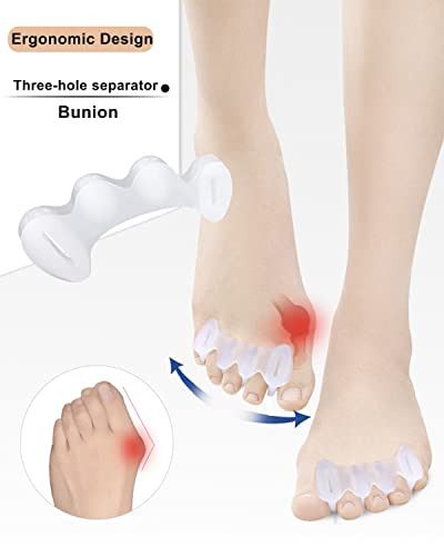 2pairs toe separators toe spacers for women men to correct bunion relieve feet pain foot alignment toe straighteners for hammertoes plantar fasciitis m women shoe size 9-125 men 7-11