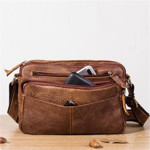 Vintage Messenger Bag, PU Leather, Shoulder Crossbody Purse with Strap, for Travel Work Business, for Women Men, 9.8in4