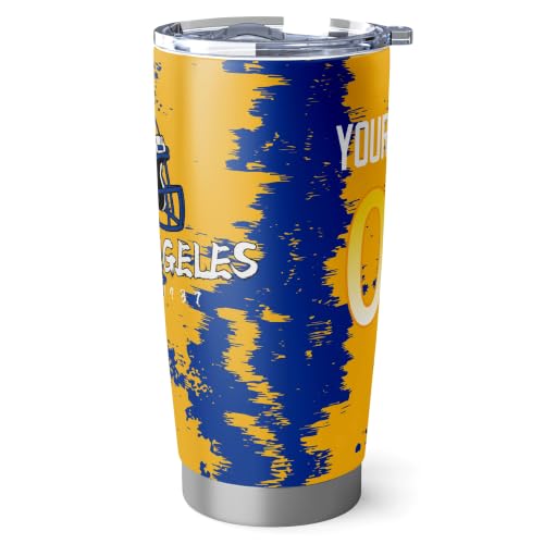 Image of ANTKING Los Angeles R Tumbler 20oz Travel Mug Custom Number Name Gifts | Stainless Steel Insulated Coffee Cup for Women Men