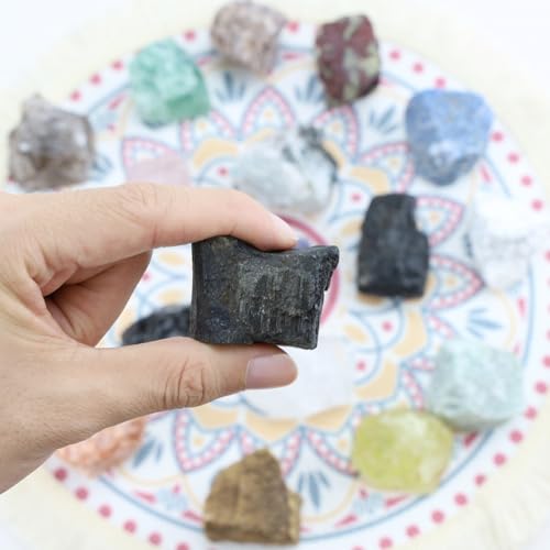 Image of 2Pcs Black Tourmaline 1.8-2.2 inch Large Natural Stones Raw Healing Crystals Black Tourmaline Crystals for Tumbling Cabbing Polishing Rock Rocks Rough Wire Wrapping Wicca Reiki Gifts