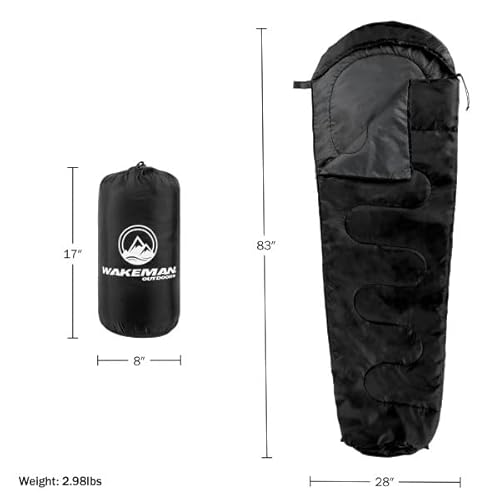 Wakeman 75-CMP1114 Mummy Sleeping Bag - Water-Resistant Adult Cold Weather Sleeping Bag Rated To 10°F thumb #6