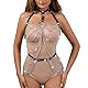 BDSMYEE Harness Damen Leder,BDSMs Dessous leder Dessous Frauen,Leder BH Body Harness Frauen,Sexy Dessous Damen für Sex,Domina Outfit Damen,Rave Outfit Damen,Fetiche Kleidung Frauen (D)