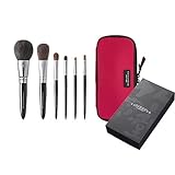 熊野筆 竹宝堂 正規品 レギュラーシリーズ 黒軸6点セット(R-P4,C4,S2,S3,B1,L1) S-R-9 専用ブラシケース(C-26)付き