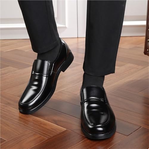 Men's Oxford Brogue Dress Shoes, Slip-On Round Toe Formal Loafers, Business Wedding Low-Top Anti-Slip Footwear2