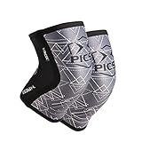 PICSIL Coppia di Ginocchiere Sportive in Neoprene Cross Training, Protezione del Menisco e Dei Legamenti, Traspiranti e Antiscivolo per Corsa, Allenamento, Basket, Unisex, 7mm, Grey, L