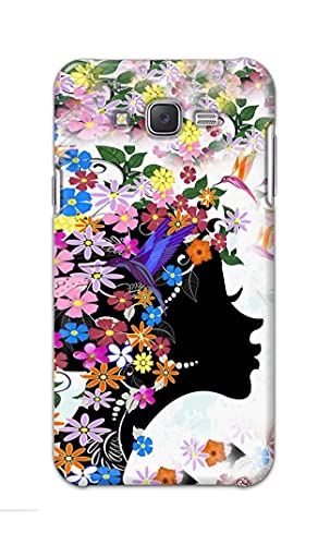 Image of Printed Hard Back Cover Case for Samsung Galaxy J7 2015 | Samsung J7 NXT Back Cover (Floral Hairstyle Girl) -1803