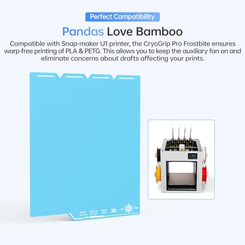 Image of BIQU CryoGrip Pro Frostbite Cold Build Plate for Snap-Maker U1 3D Printer | Spring Steel Sheet, 276X301mm, Room Temperature Printing, Double-Sided