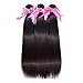 ISEE Hair 8A Brazilian Virgin Straight Hair 3 Bundles 100% Unprocessed Human Hair Weave Extensions Natural Color Can Be Dyed and Bleached 12 14 16inches