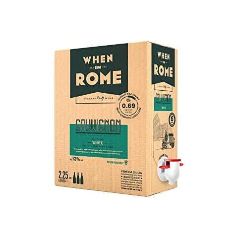 When in Rome Wine | Sauvignon Blanc IGT Venezia Giulia | Italian White Wine | Bag in Box | 2.25L = 3 bottles | Vegan Cover